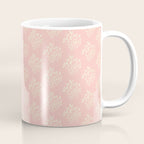 Simple Block Print Pastel Pink and Off- White Pattern Coffee Mug Gallery Image 1