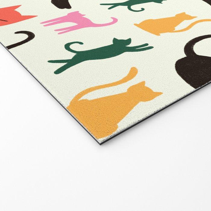 Colorful Cats Pattern Welcome Mat Gallery Image 2