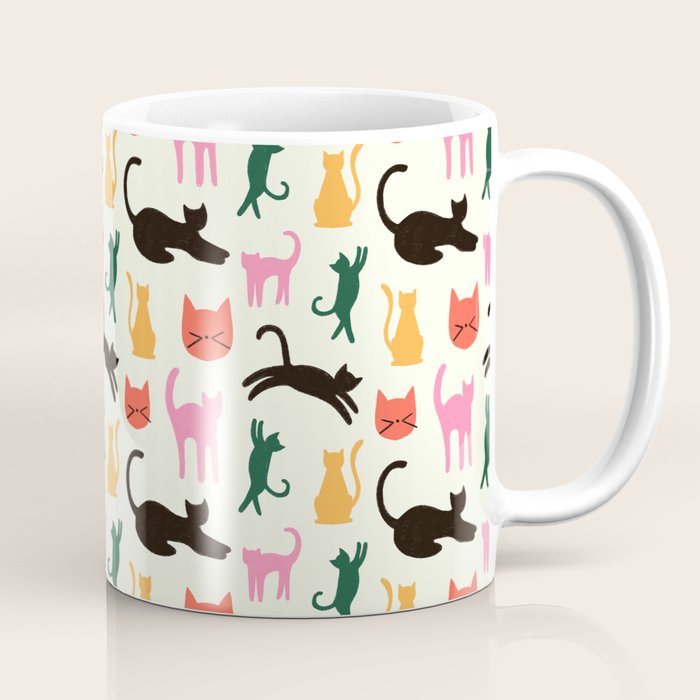 Colorful Cats Pattern Coffee Mug Gallery Image 1