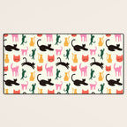 Colorful Cats Pattern Desk Mat Gallery Image 3