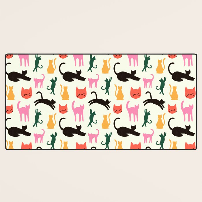 Colorful Cats Pattern Desk Mat Gallery Image 3