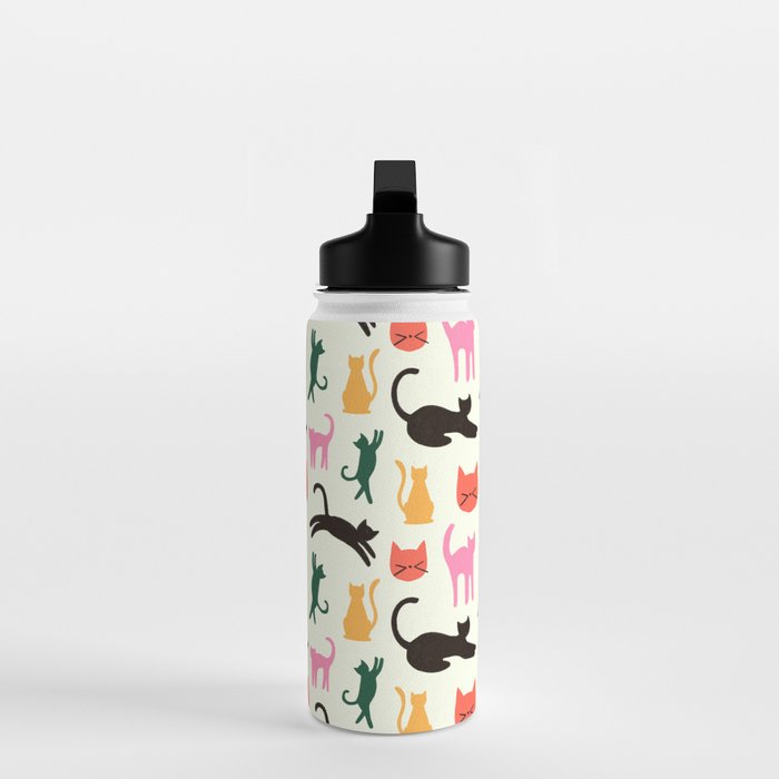 Colorful Cats Pattern Water Bottle Gallery Image 3