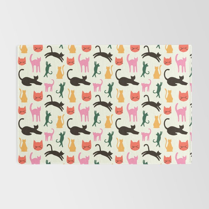 Colorful Cats Pattern Rug Gallery Image 2