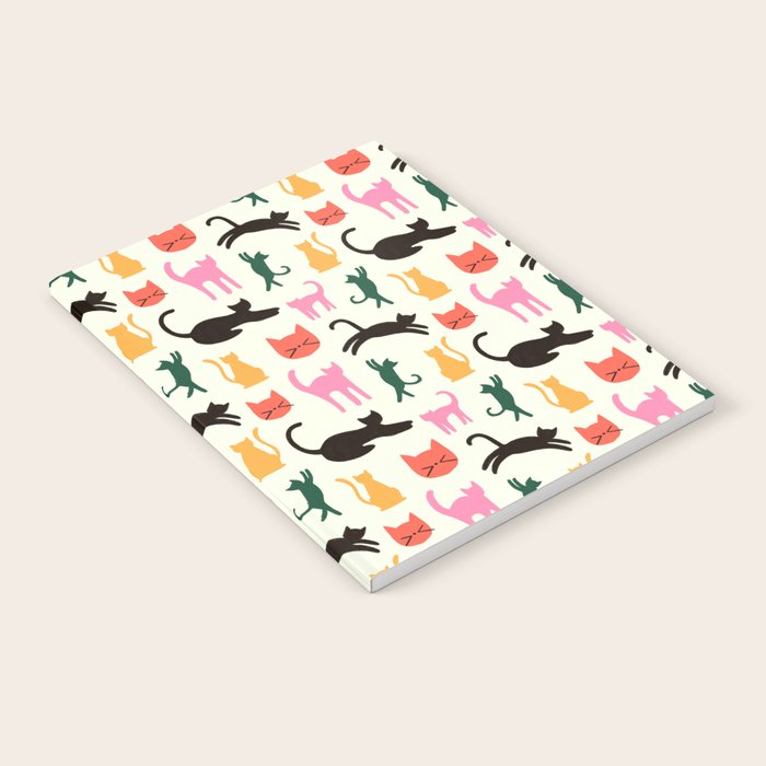 Colorful Cats Pattern Notebook Gallery Image 1