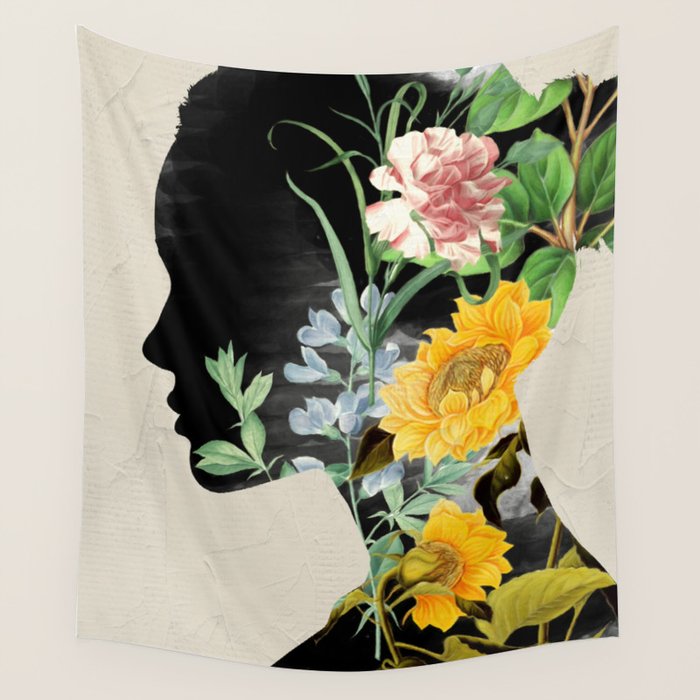 Floral Portrait 20 Wall Tapestry Gallery Image 1