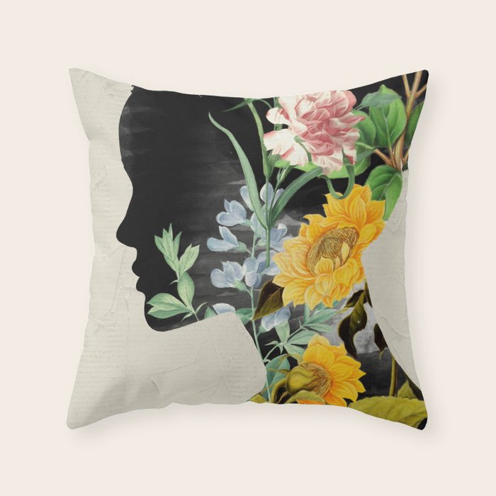 Floral Portrait 20 Throw Pillow Gallery Image 1