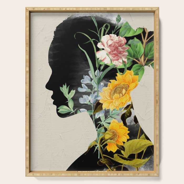 Floral Portrait 20 Serving Tray Gallery Image 1