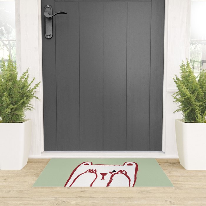 No peeking polar bear Welcome Mat Gallery Image 3