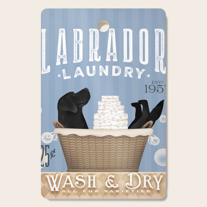 Lab laundry wash dry labrador black dog  Cutting Board Gallery Image 1