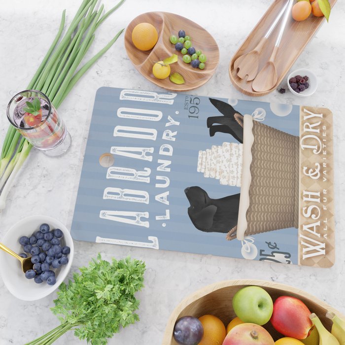Lab laundry wash dry labrador black dog  Cutting Board Gallery Image 2