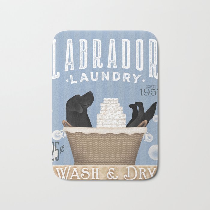 Lab laundry wash dry labrador black dog  Bath Mat Gallery Image 1