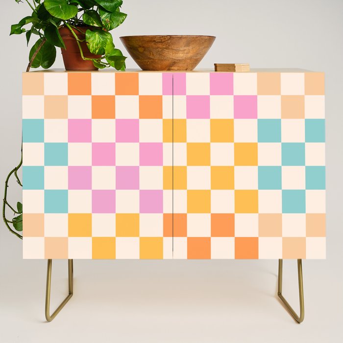 If you like it... Retro and  Fun words on checks  Credenza Gallery Image 1