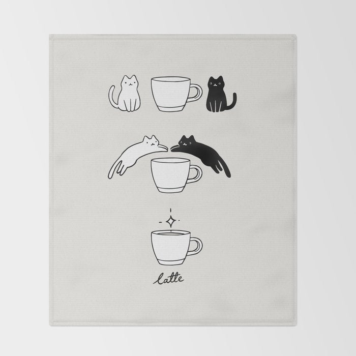 Coffee Cat 2: Catte Throw Blanket Gallery Image 2
