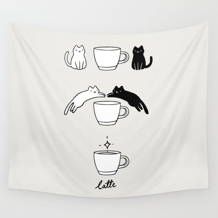 Coffee Cat 2: Catte Wall Tapestry Gallery Image 4