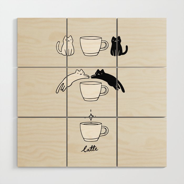 Coffee Cat 2: Catte Wood Wall Art Gallery Image 1