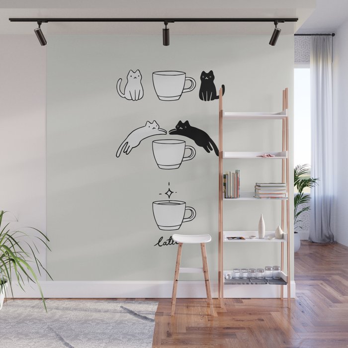 Coffee Cat 2: Catte Wall Mural Gallery Image 1