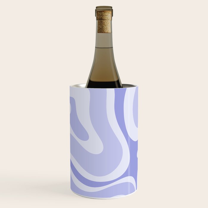 Modern Retro Liquid Swirl Abstract in Light Lavender Purple Wine Chiller Gallery Image 1