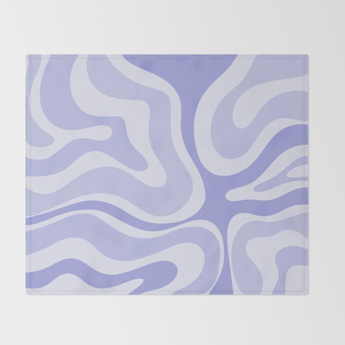 Modern Retro Liquid Swirl Abstract in Light Lavender Purple Throw Blanket Gallery Image 2