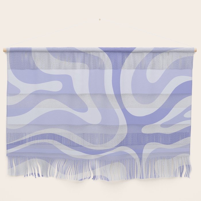 Modern Retro Liquid Swirl Abstract in Light Lavender Purple Wall Hanging Gallery Image 1