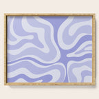Modern Retro Liquid Swirl Abstract in Light Lavender Purple Serving Tray Gallery Image 1