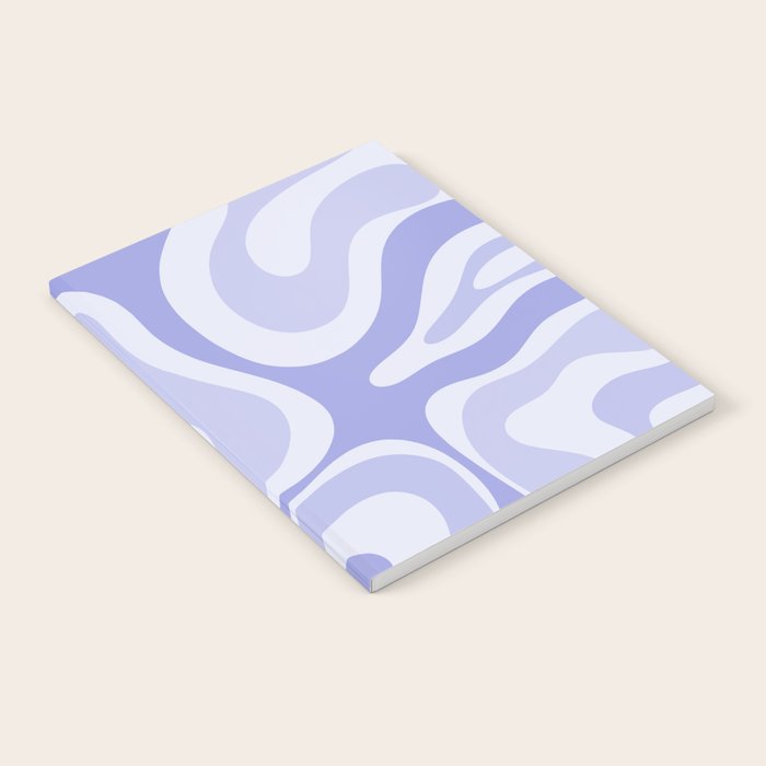 Modern Retro Liquid Swirl Abstract in Light Lavender Purple Notebook Gallery Image 2