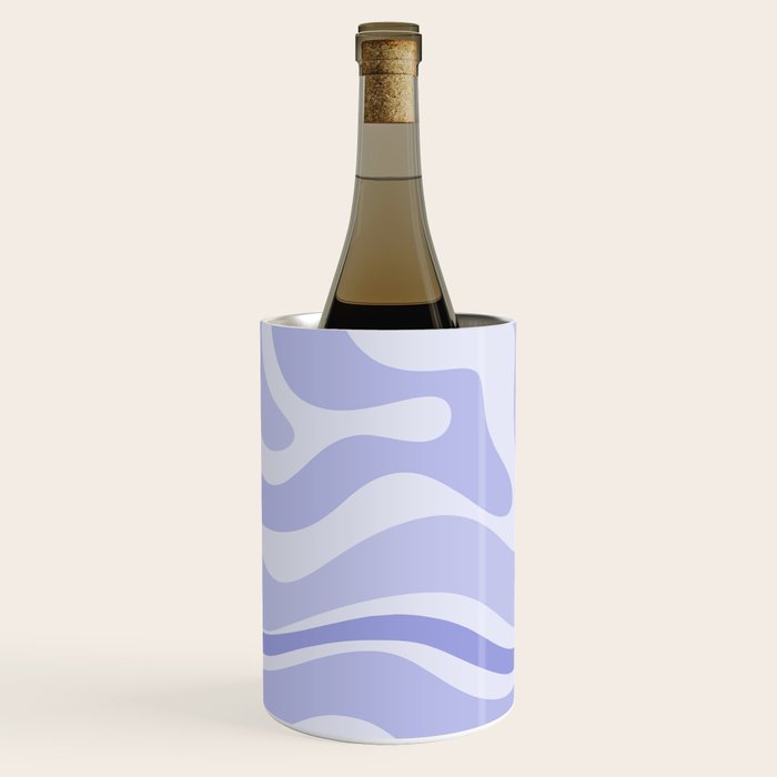 Modern Retro Liquid Swirl Abstract in Light Lavender Purple Wine Chiller Gallery Image 2