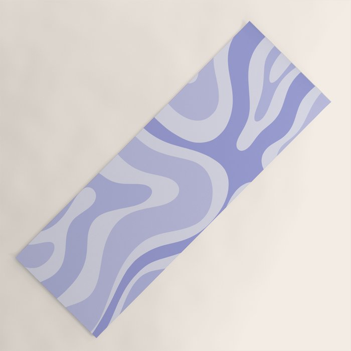 Modern Retro Liquid Swirl Abstract in Light Lavender Purple Yoga Mat Gallery Image 1