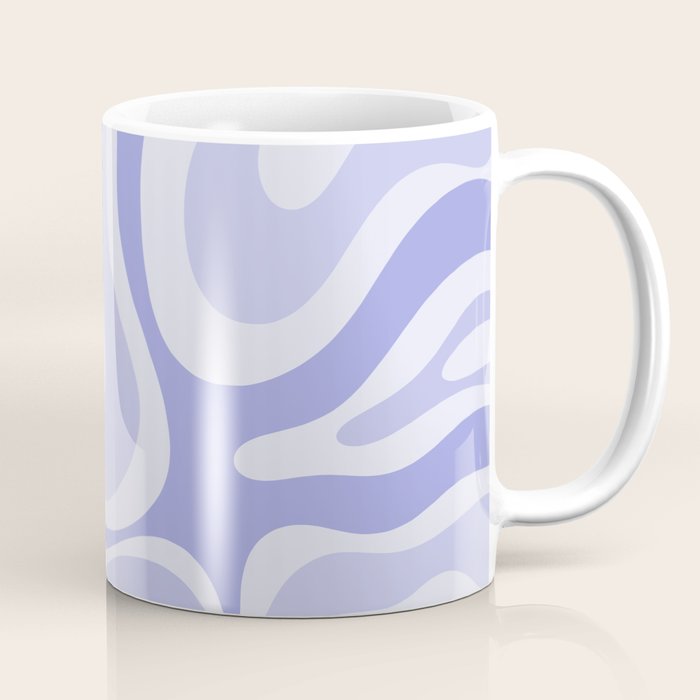 Modern Retro Liquid Swirl Abstract in Light Lavender Purple Coffee Mug Gallery Image 1