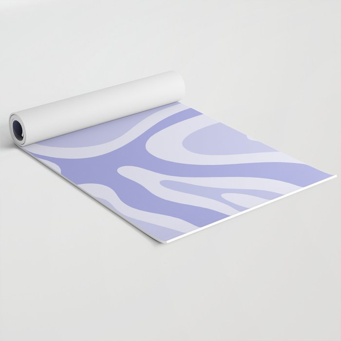 Modern Retro Liquid Swirl Abstract in Light Lavender Purple Yoga Mat Gallery Image 2