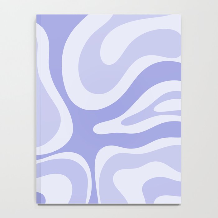 Modern Retro Liquid Swirl Abstract in Light Lavender Purple Notebook Gallery Image 4