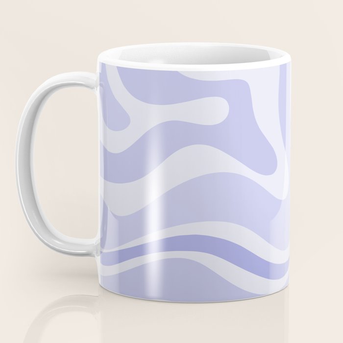 Modern Retro Liquid Swirl Abstract in Light Lavender Purple Coffee Mug Gallery Image 3