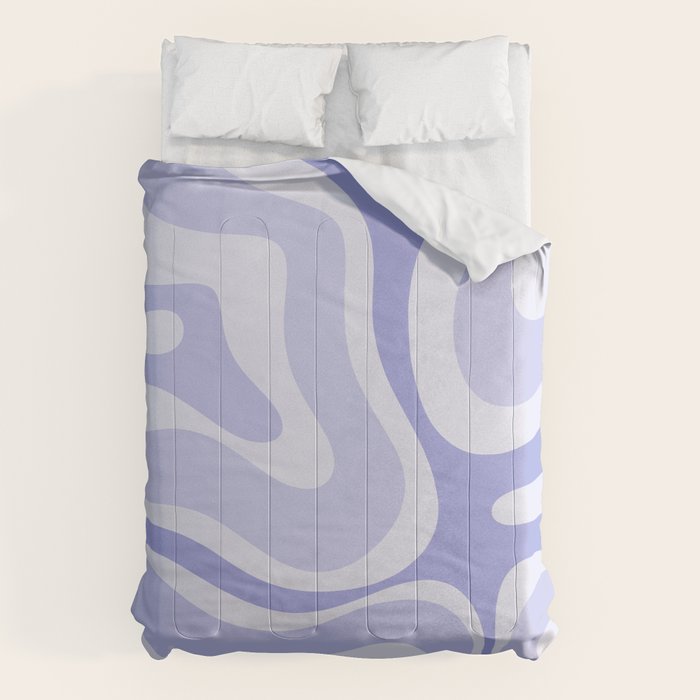 Modern Retro Liquid Swirl Abstract in Light Lavender Purple Comforter Gallery Image 6