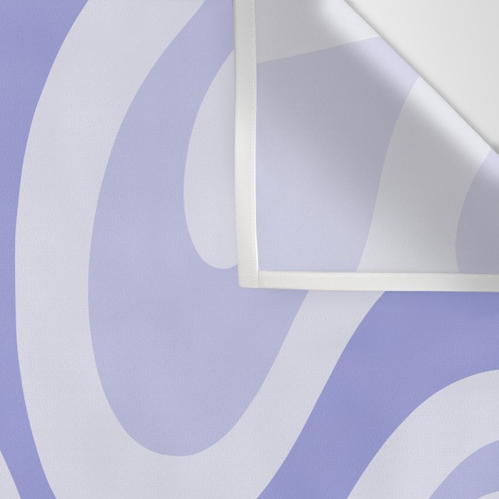 Modern Retro Liquid Swirl Abstract in Light Lavender Purple Wall Tapestry Gallery Image 3