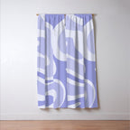 Modern Retro Liquid Swirl Abstract in Light Lavender Purple Window Curtain Gallery Image 3