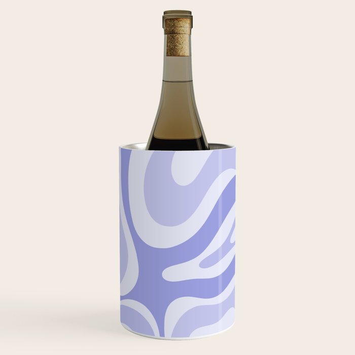 Modern Retro Liquid Swirl Abstract in Light Lavender Purple Wine Chiller Gallery Image 3