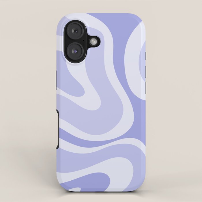 Modern Retro Liquid Swirl Abstract in Light Lavender Purple iPhone Case Gallery Image 1