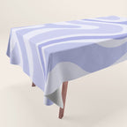 Modern Retro Liquid Swirl Abstract in Light Lavender Purple Tablecloth Gallery Image 1