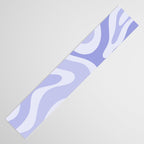 Modern Retro Liquid Swirl Abstract in Light Lavender Purple Table Runner Gallery Image 3