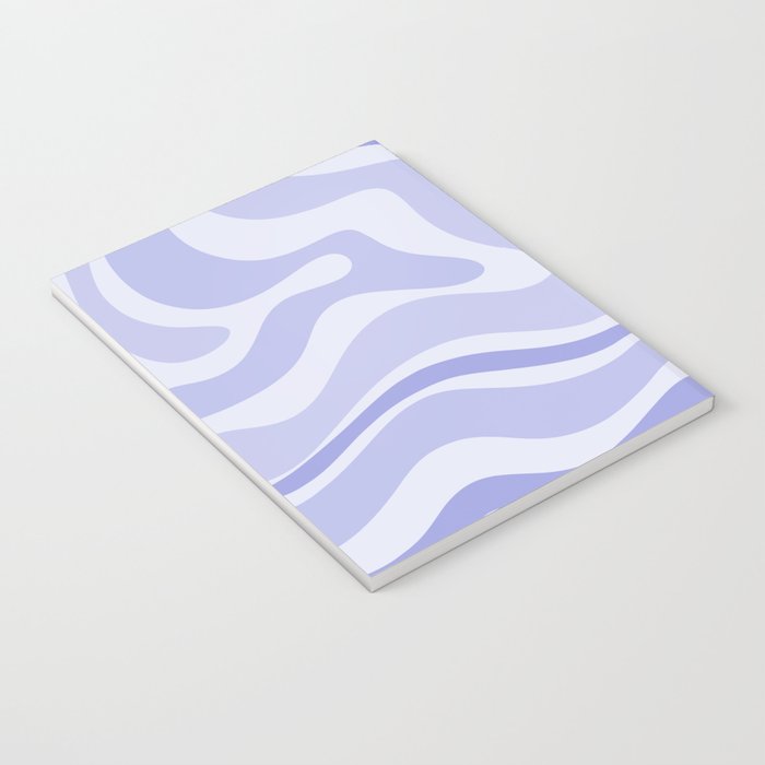 Modern Retro Liquid Swirl Abstract in Light Lavender Purple Notebook Gallery Image 3