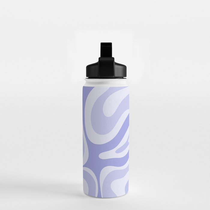 Modern Retro Liquid Swirl Abstract in Light Lavender Purple Water Bottle Gallery Image 2