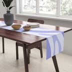Modern Retro Liquid Swirl Abstract in Light Lavender Purple Table Runner Gallery Image 2