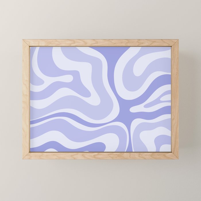 Modern Retro Liquid Swirl Abstract in Light Lavender Purple Mini Art Print Gallery Image 1