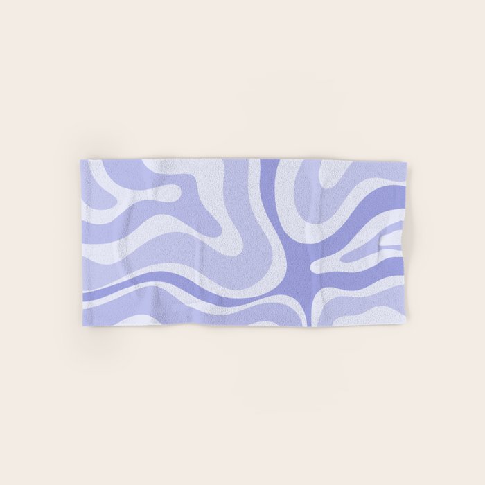 Modern Retro Liquid Swirl Abstract in Light Lavender Purple Bath Towel Gallery Image 1