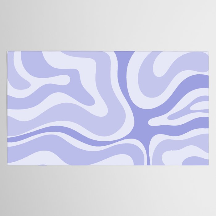 Modern Retro Liquid Swirl Abstract in Light Lavender Purple Tablecloth Gallery Image 2