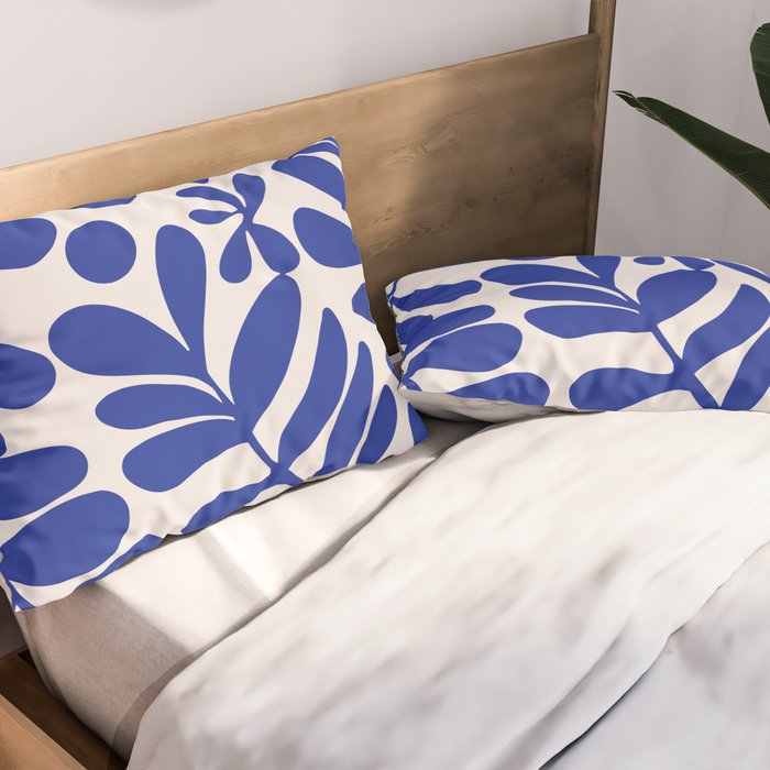Blue foliage Pillow Sham Gallery Image 2
