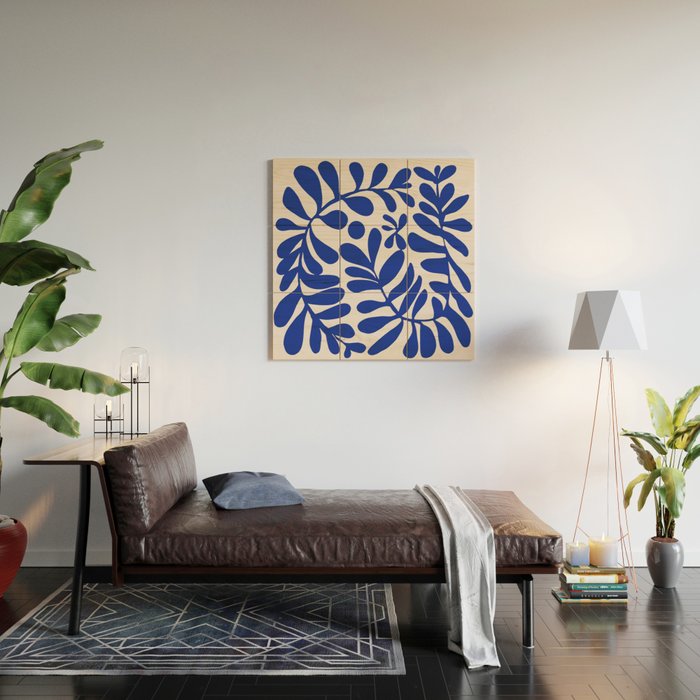 Blue foliage Wood Wall Art Gallery Image 2