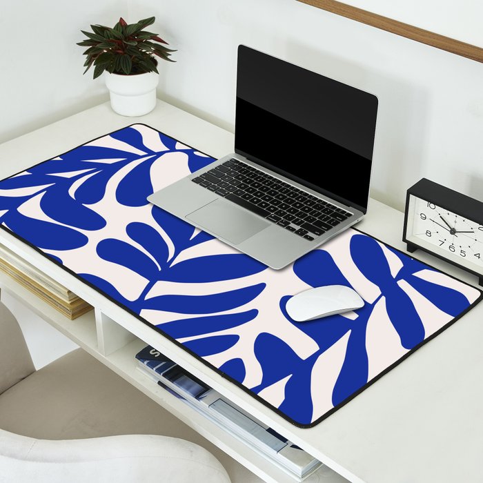 Blue foliage Desk Mat Gallery Image 2