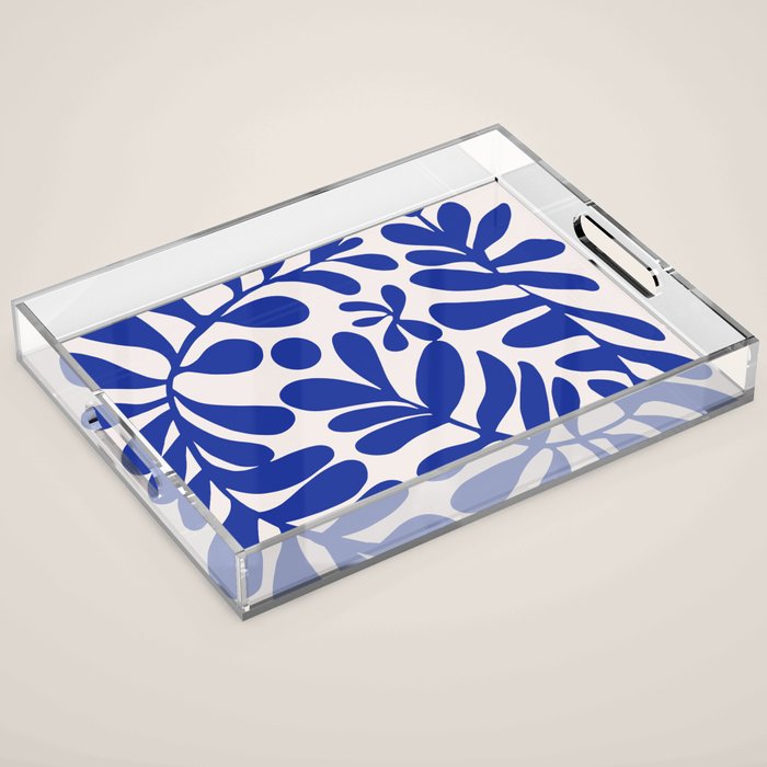 Blue foliage Acrylic Tray Gallery Image 1