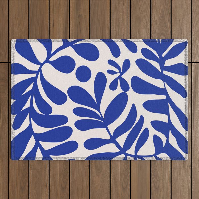 Blue foliage Outdoor Rug Gallery Image 1