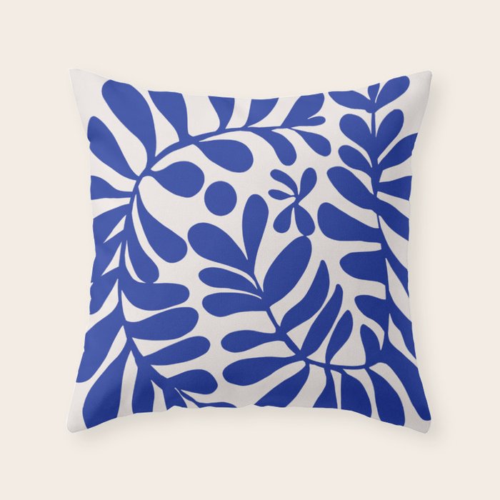 Blue foliage Throw Pillow Gallery Image 6